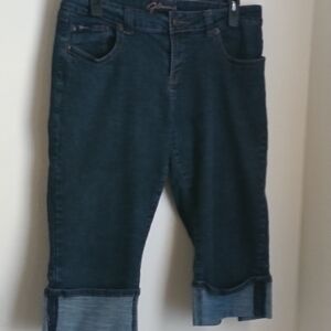 Flavour By Bubblegum Capri Women 18 Deep Indigo Cropped Jeans Academia Casual